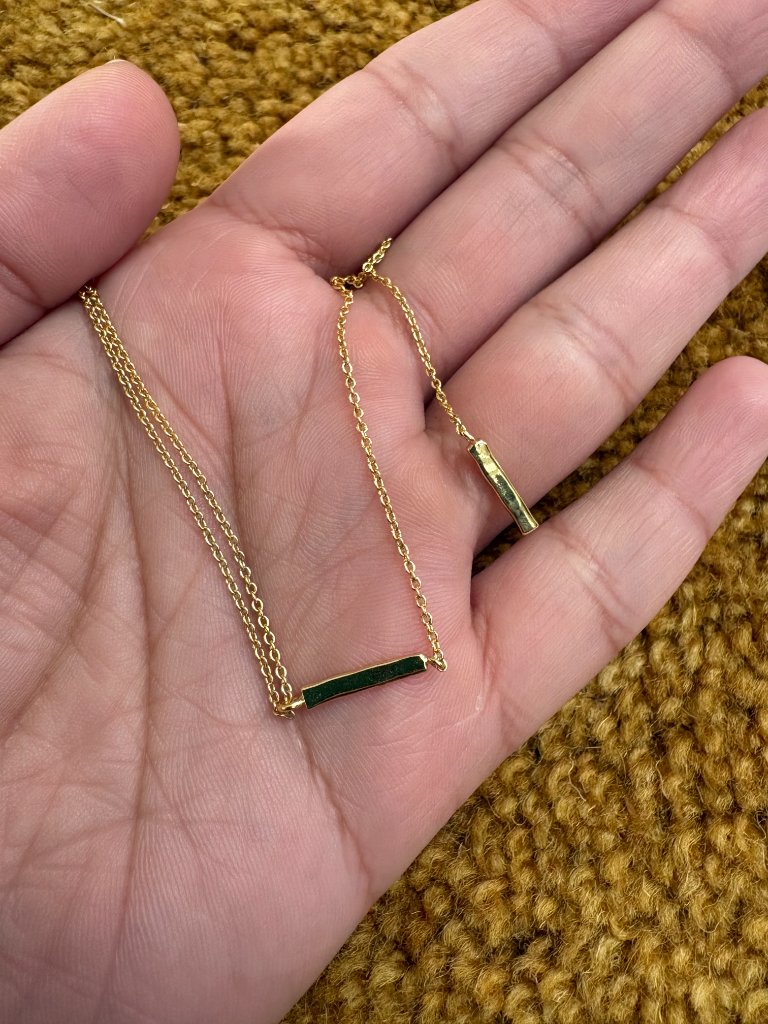 Like New Gorjana Gold Lariat Necklace Taner Bar Adjustable Length — image 3 of 5